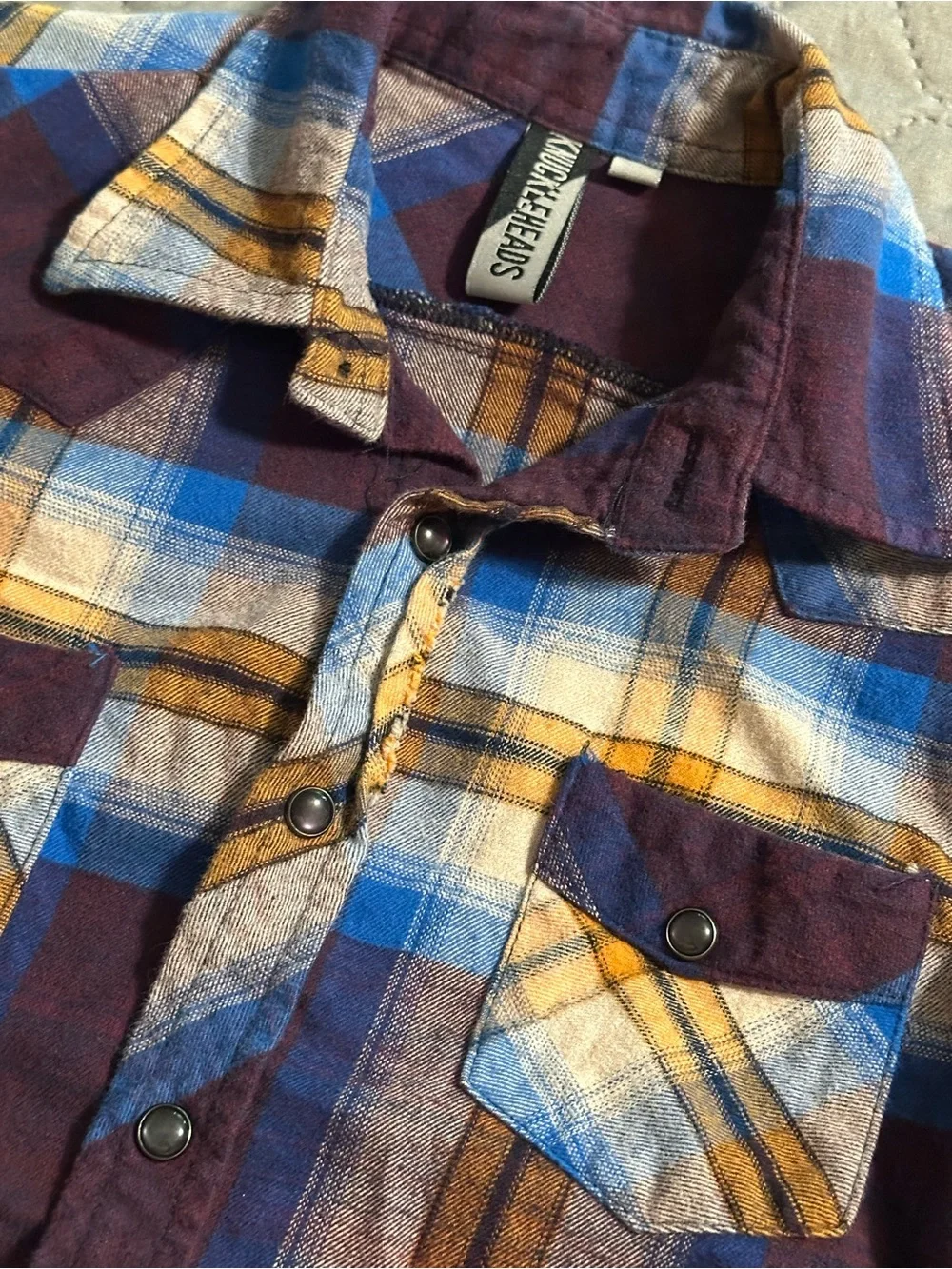 Boys Knuckleheads Vintage-Inspired Plaid Flannel Shirt Size 7T